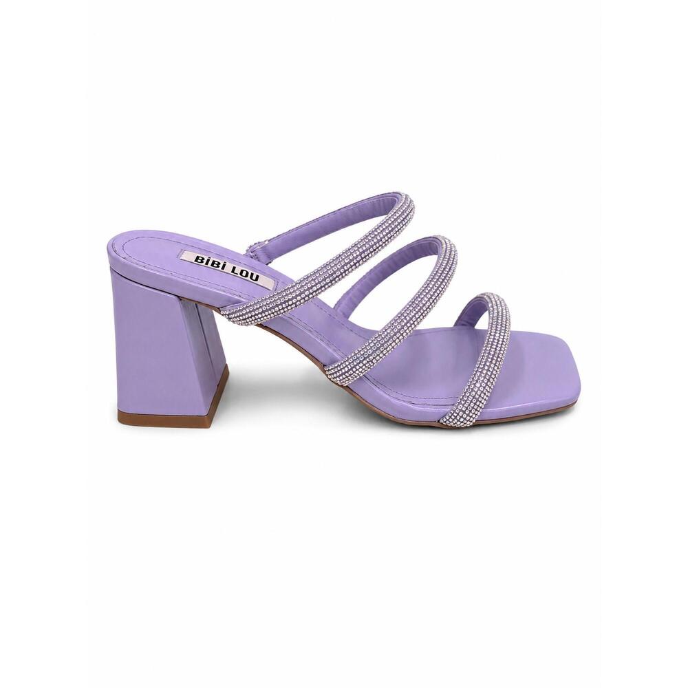 NEW BIBI LOU women's briony open toe heel in purple